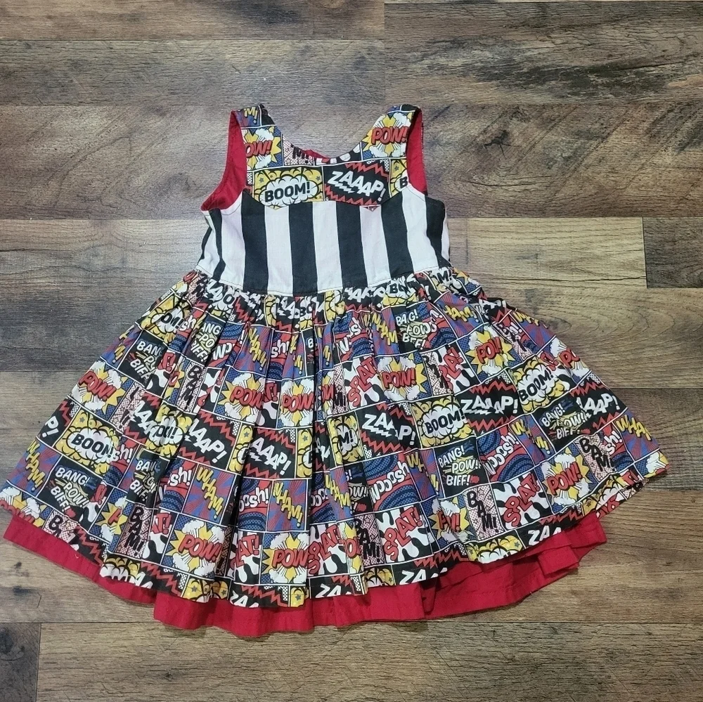 Handmade Jonah and Grace Comic Book Toddler Dress Size 2T